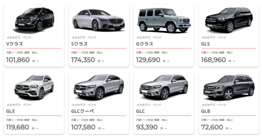 SOMPOで乗ーる　ベンツ一覧
